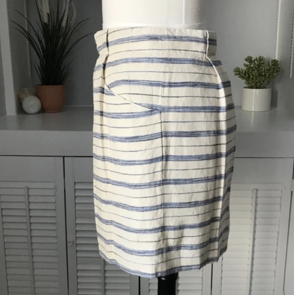 J. Crew Chambray Linen Stripe Paperbag Mini Skirt